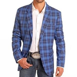 NEW PANHANDLE plaid western blazer in royal